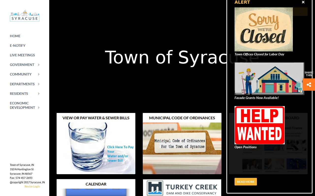 Syracuse warrant records official town contact route