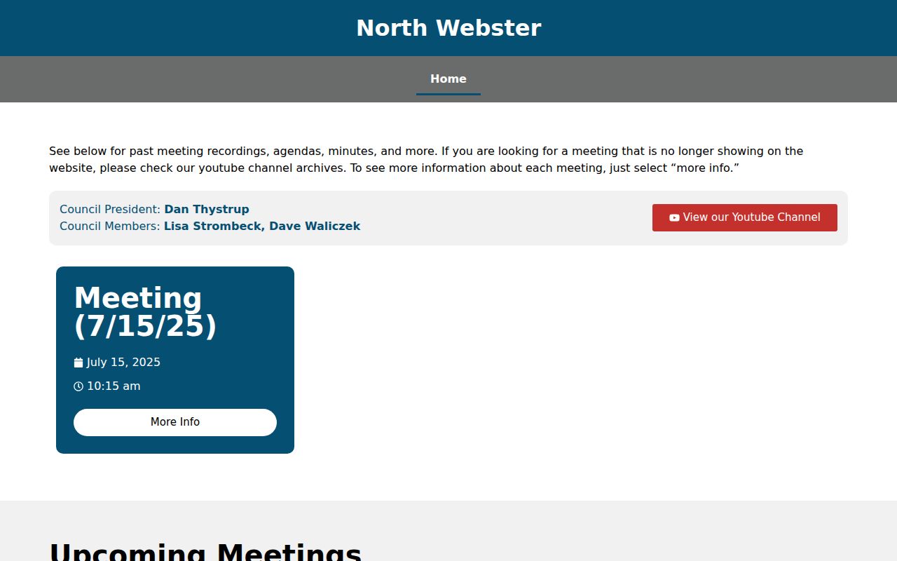 North Webster warrant records official town contact source